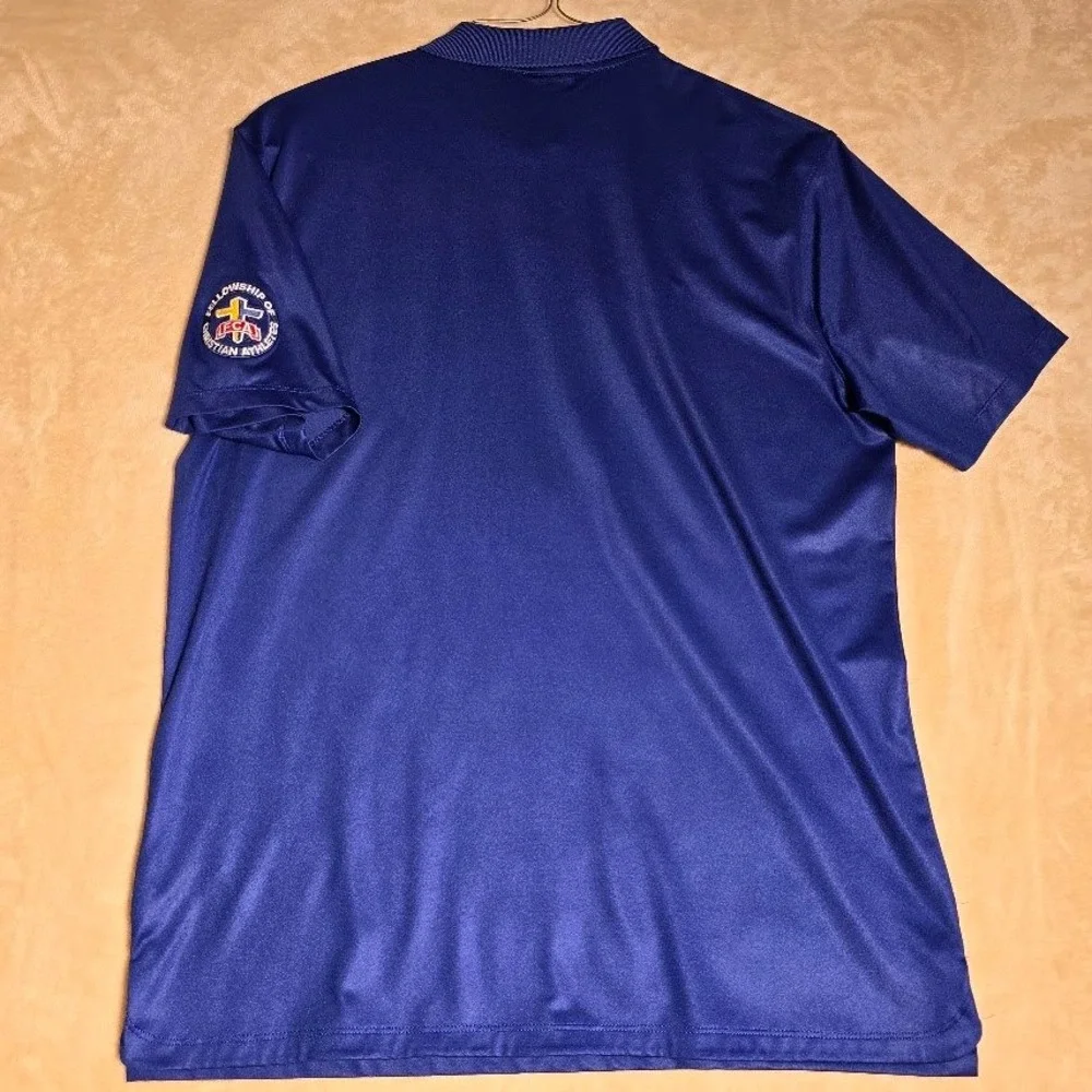 Nike Dri-FIT Men M Blue Ombre The Blarney FCA Fellowship Christian Athletes Polo